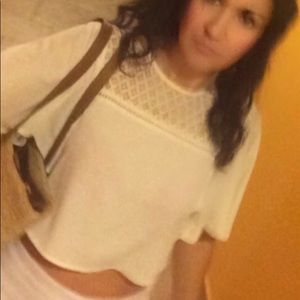 Gorgeous Ivory coloured cropped blouse